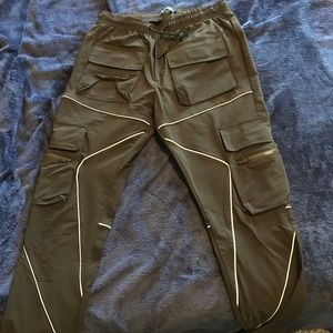 Black Nylon Cargo Pants